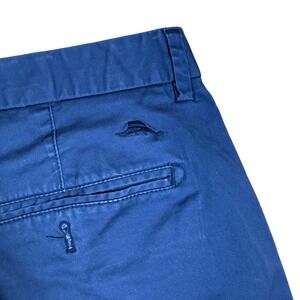 Tommy Bahama Men's Blue Chino Shorts Size 38 Flat Front Casual Beachwear